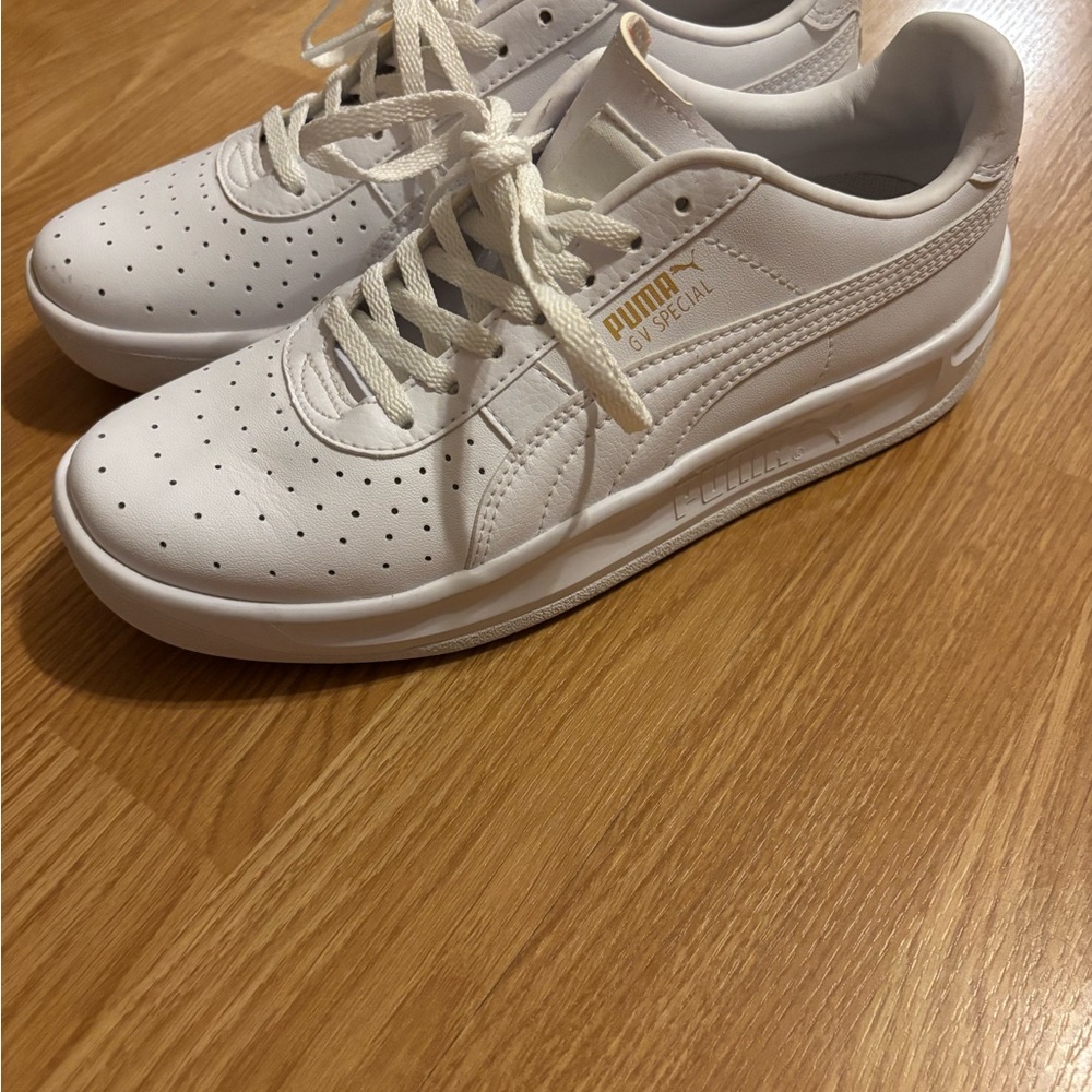 Puma White Perforated Sneakers